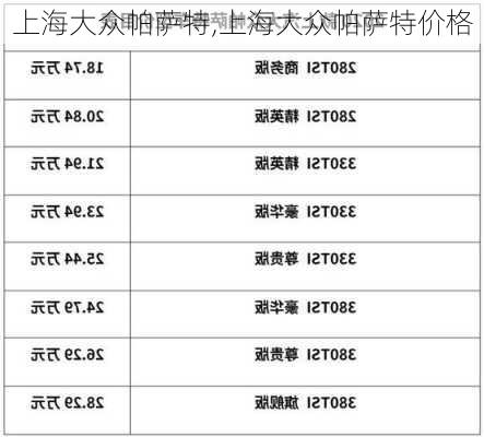 上海大众帕萨特,上海大众帕萨特价格