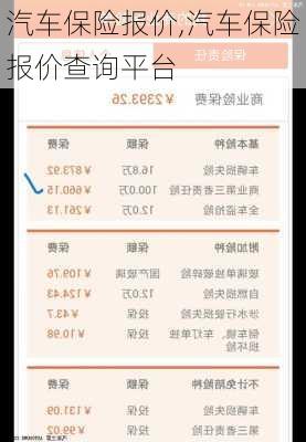 汽车保险报价,汽车保险报价查询平台