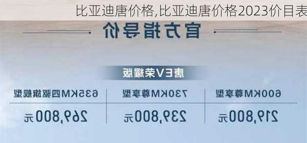 比亚迪唐价格,比亚迪唐价格2023价目表