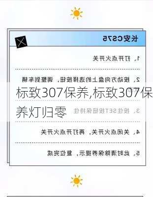 标致307保养,标致307保养灯归零