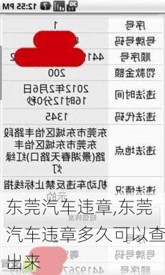 东莞汽车违章,东莞汽车违章多久可以查出来