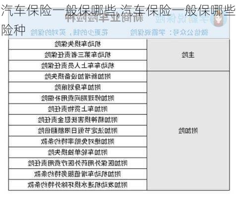 汽车保险一般保哪些,汽车保险一般保哪些险种