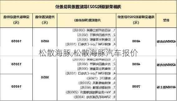 松散海豚,松散海豚汽车报价