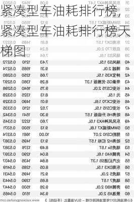 紧凑型车油耗排行榜,紧凑型车油耗排行榜天梯图