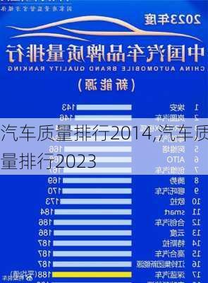 汽车质量排行2014,汽车质量排行2023