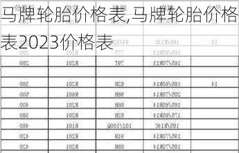 马牌轮胎价格表,马牌轮胎价格表2023价格表