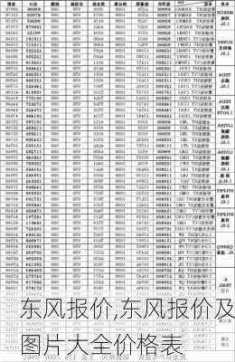 东风报价,东风报价及图片大全价格表