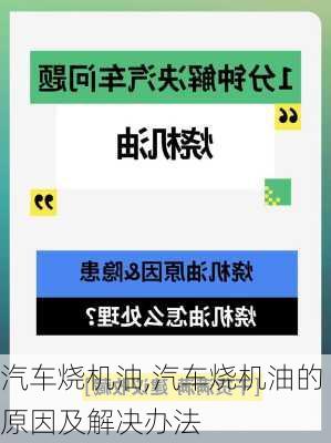 汽车烧机油,汽车烧机油的原因及解决办法