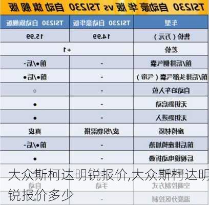 大众斯柯达明锐报价,大众斯柯达明锐报价多少