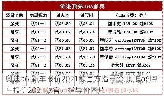 奥迪a6l新车报价2021款官方指导价,奥迪a6l新车报价2021款官方指导价图片