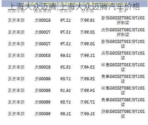 上海大众迈腾,上海大众迈腾汽车价格