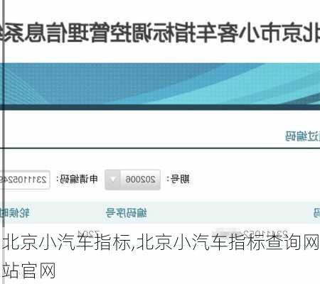 北京小汽车指标,北京小汽车指标查询网站官网