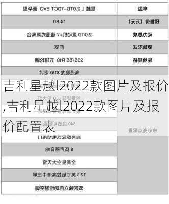 吉利星越l2022款图片及报价,吉利星越l2022款图片及报价配置表