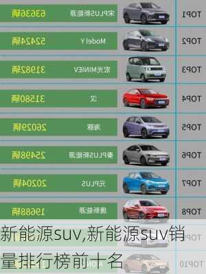 新能源suv,新能源suv销量排行榜前十名