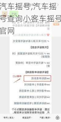 汽车摇号,汽车摇号查询小客车摇号官网