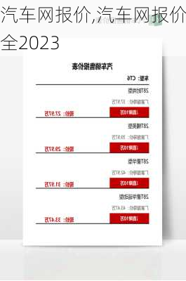 汽车网报价,汽车网报价大全2023