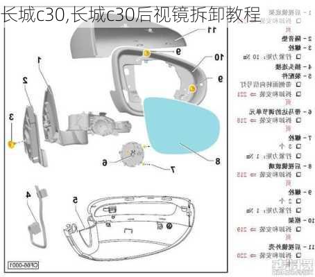 长城c30,长城c30后视镜拆卸教程