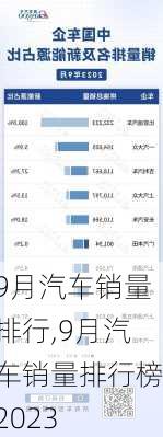 9月汽车销量排行,9月汽车销量排行榜2023