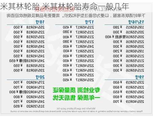 米其林轮胎,米其林轮胎寿命一般几年