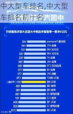 中大型车排名,中大型车排名前十名