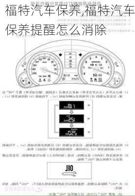 福特汽车保养,福特汽车保养提醒怎么消除