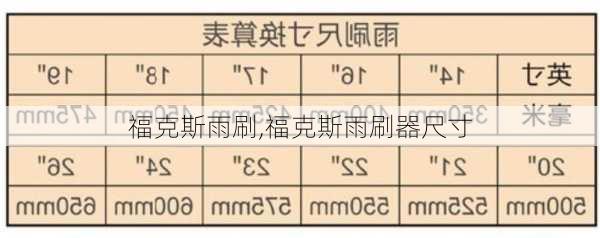 福克斯雨刷,福克斯雨刷器尺寸