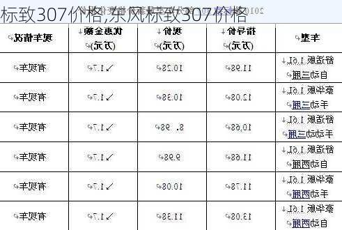 标致307价格,东风标致307价格