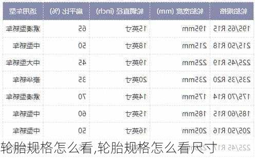 轮胎规格怎么看,轮胎规格怎么看尺寸