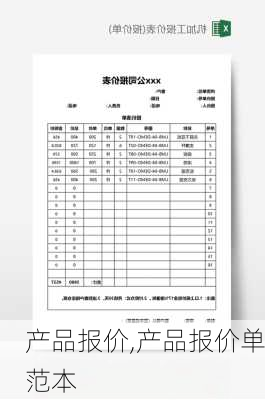 产品报价,产品报价单范本