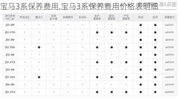 宝马3系保养费用,宝马3系保养费用价格表明细