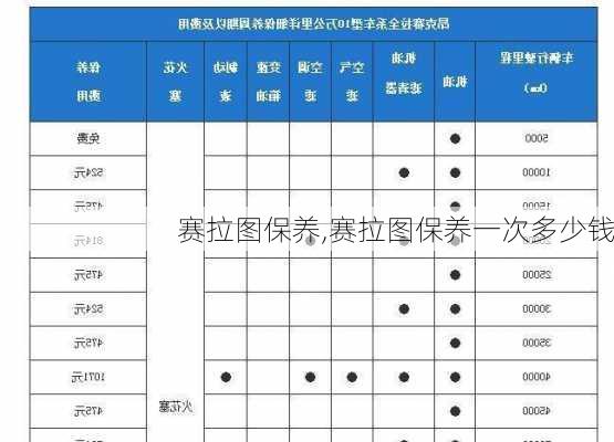 赛拉图保养,赛拉图保养一次多少钱