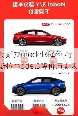 特斯拉model3降价,特斯拉model3降价历史表