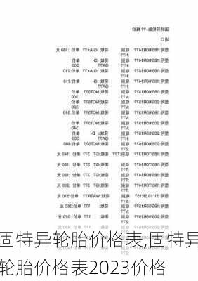 固特异轮胎价格表,固特异轮胎价格表2023价格